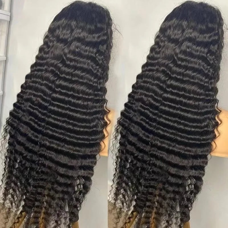 Deep wave virgin wig