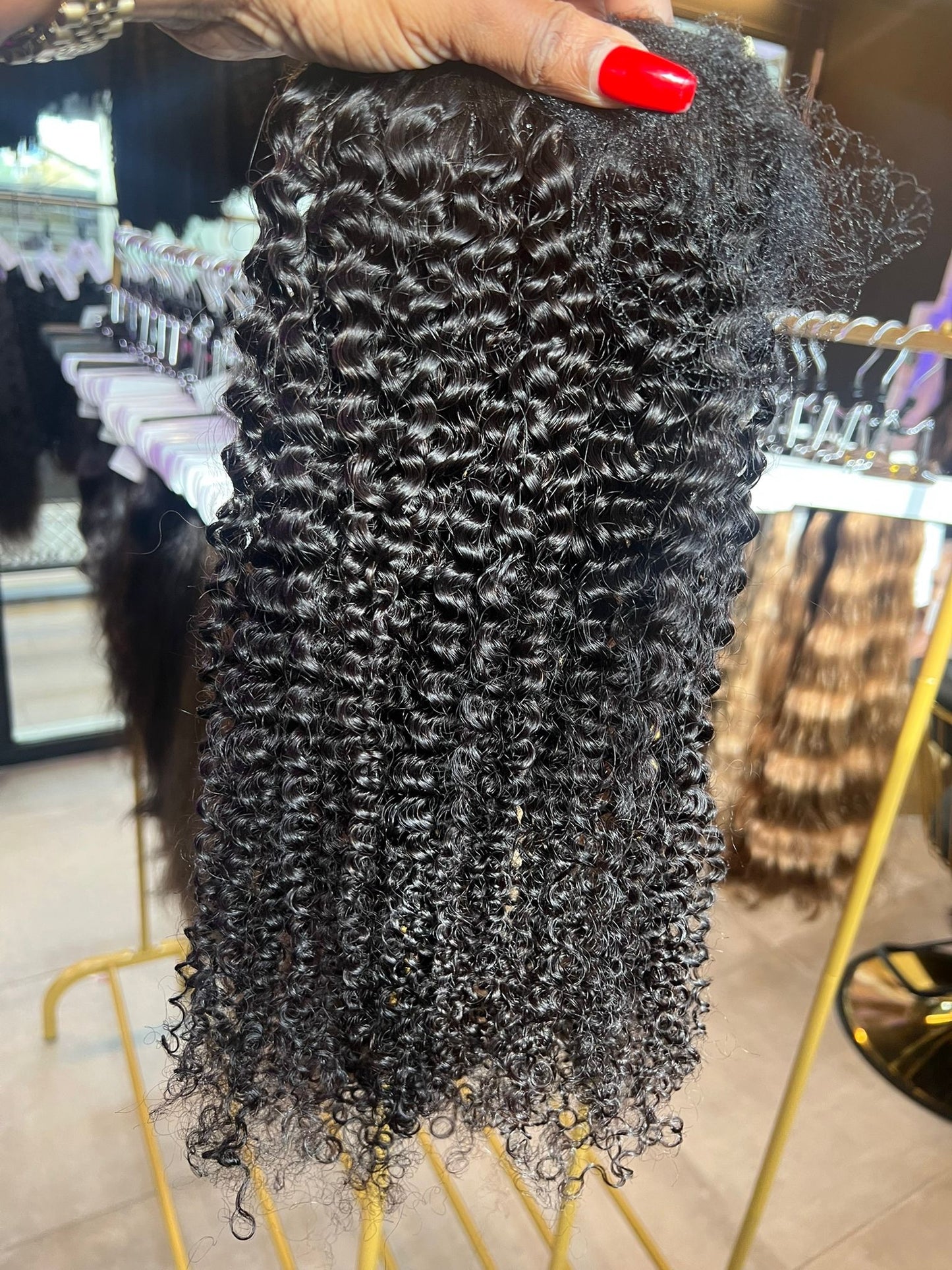 Virgin curly ponytails