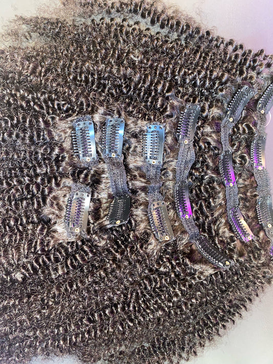 Afro kinky curls clip-ins