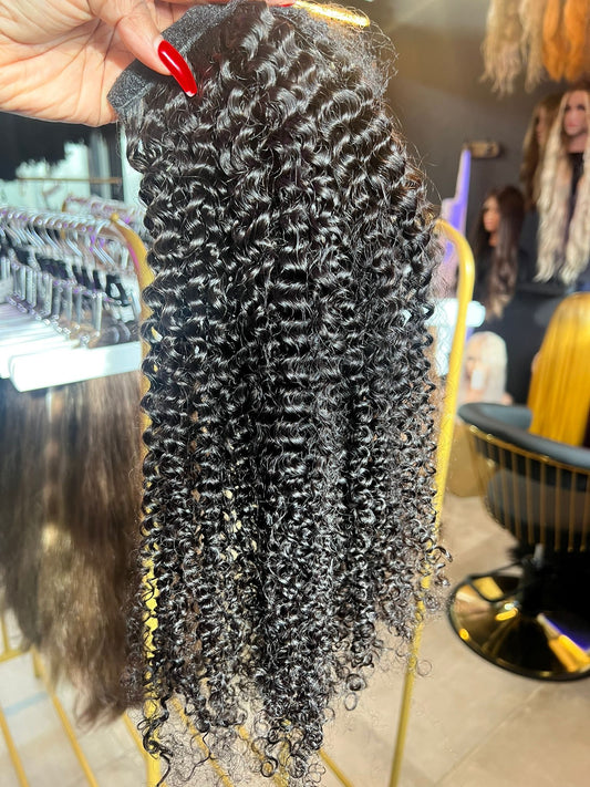 Virgin curly ponytails
